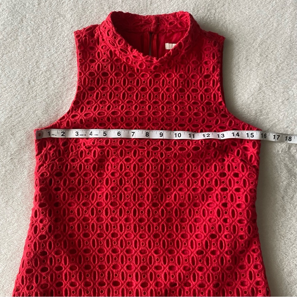 J. Crew Ultra Eyelet Shell Tank Top Red Size 00 - Picture 7 of 10